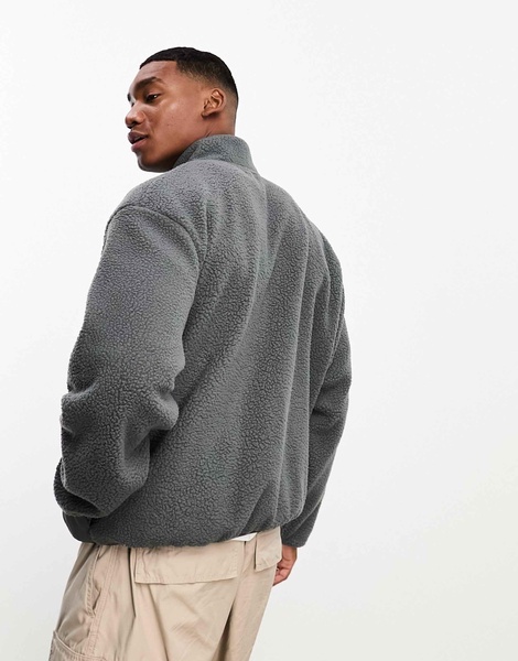 Nike Club+ full zip fleece in charcoal gray