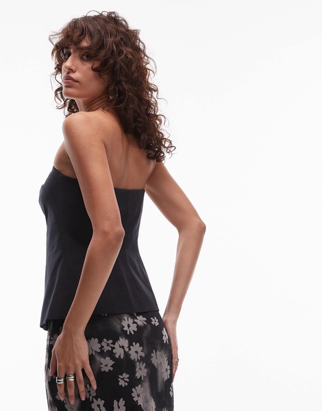 Topshop button down bandeau top in charcoal - part of a set