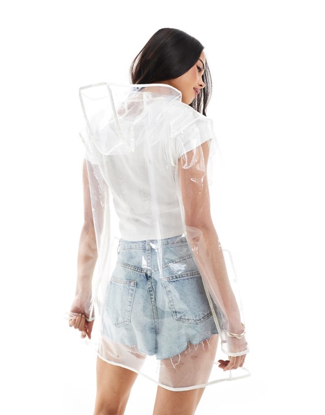 Brave Soul iridescent festival rain jacket