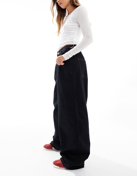 ASOS DESIGN side cinch jeans in black