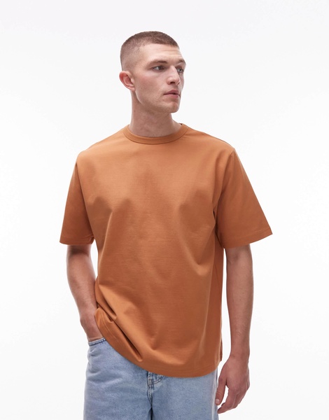 ARKET heavyweight jersey oversized t-shirt in orange