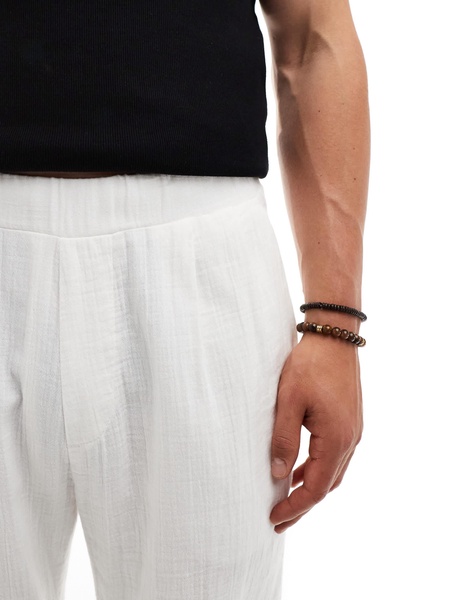 Bershka textured pants in white - part of a set