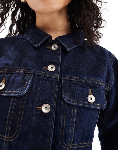 Bershka workwear denim jacket in authentic indigo
