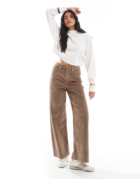 Bershka soft touch high neck top in ecru - part of a set