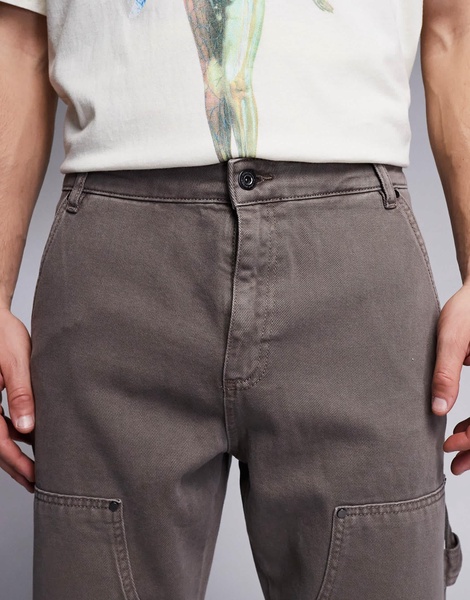 River Island relaxed carpenter jeans in brown