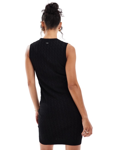 Armani Exchange fine knit dress in black