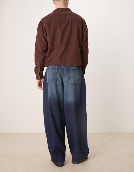 ASOS DESIGN oversized baggy fit jeans in wash black