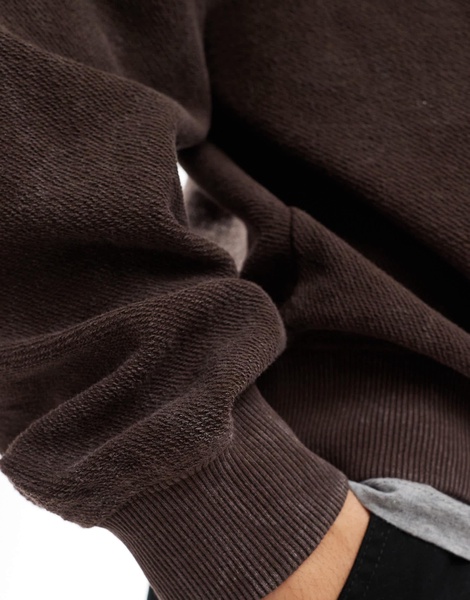 Bershka textured sweatshirt in brown
