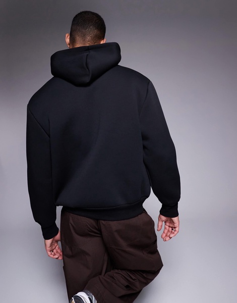 ASOS DESIGN heavyweight oversized scuba hoodie in black