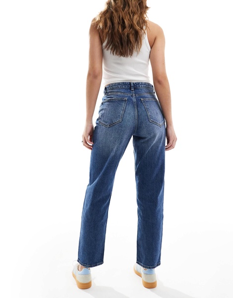 Bershka high waisted ultra comfort fit mom jeans in authentic blue