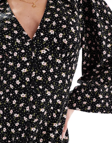 Miss Selfridge Petite mini tea dress in ditsy floral print