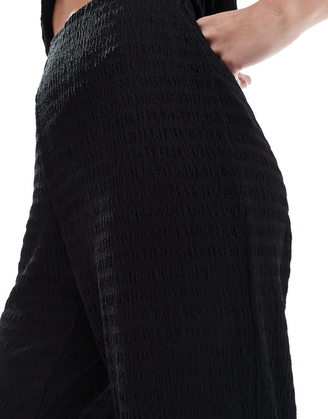 Brave Soul textured straight leg pants in black
