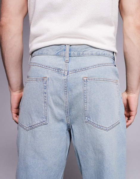 ASOS DESIGN baggy jeans in light wash blue