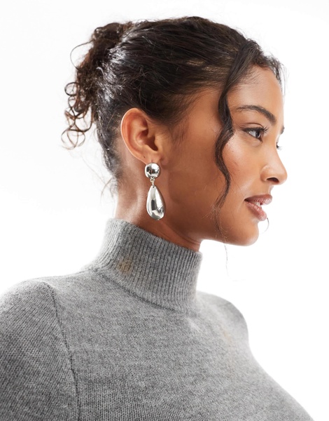 Bershka high neck sweater in gray