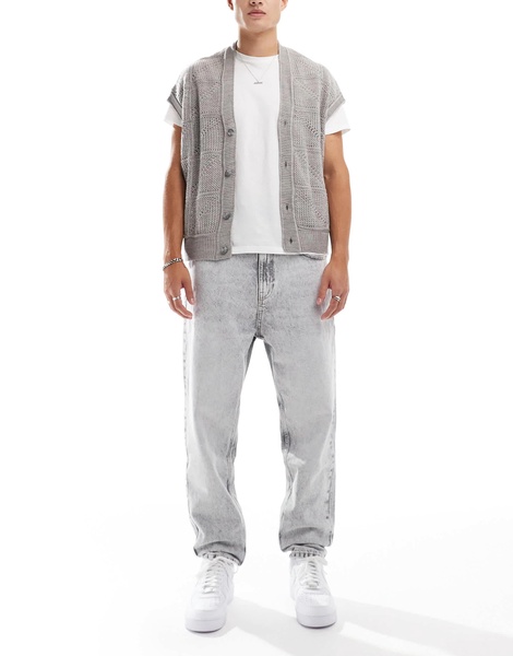 Bershka loose fit jeans in gray