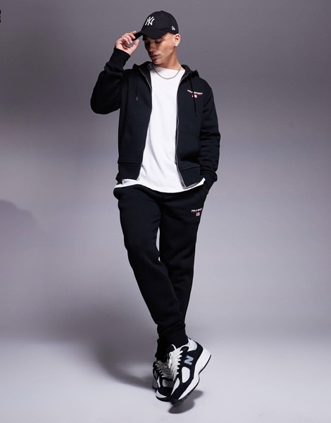 Polo Ralph Lauren Sports Capsule logo zip up hoodie in black