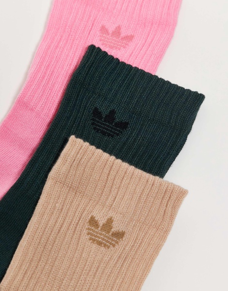 adidas Originals Trefoil 2.0 3-pack quarter socks in multi