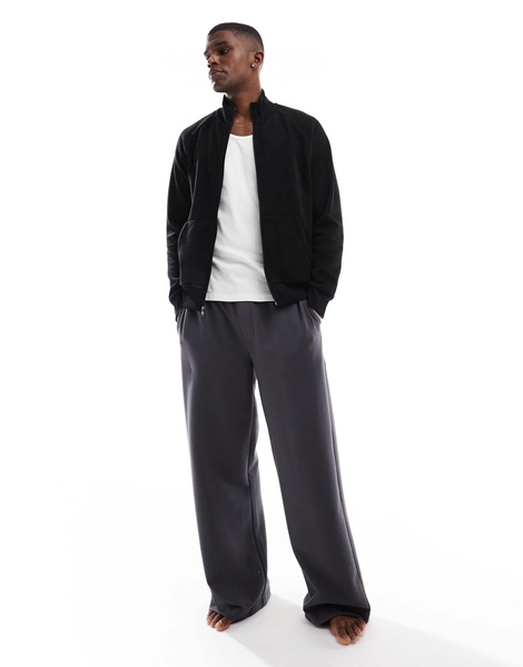 Polo Ralph Lauren zip up lounge sweat with logo in black
