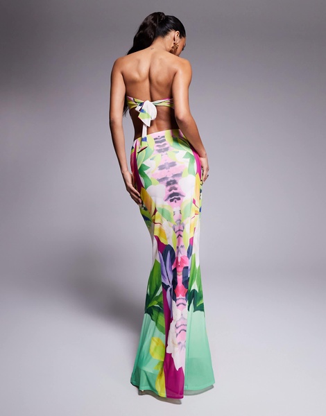AFRM Tegan mesh maxi skirt in tropical print - part of a set