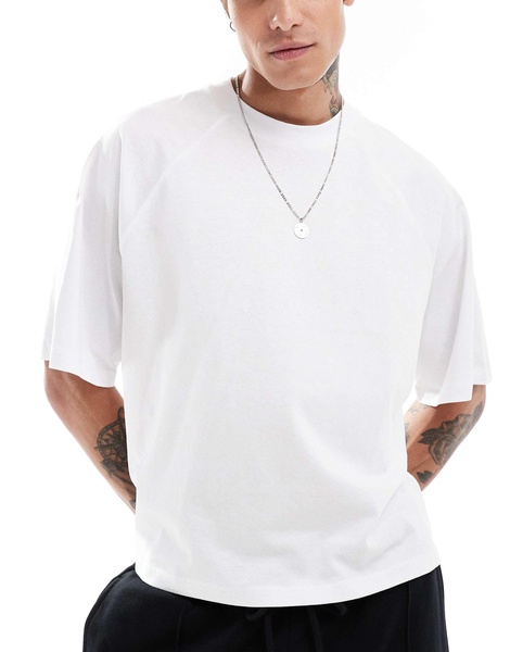 ASOS DESIGN oversized boxy T-shirt with back print in white