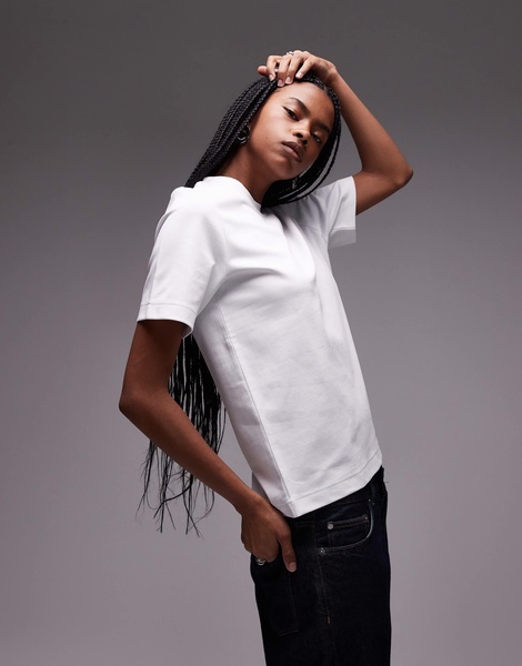 ARKET heavyweight jersey boxy T-shirt in white