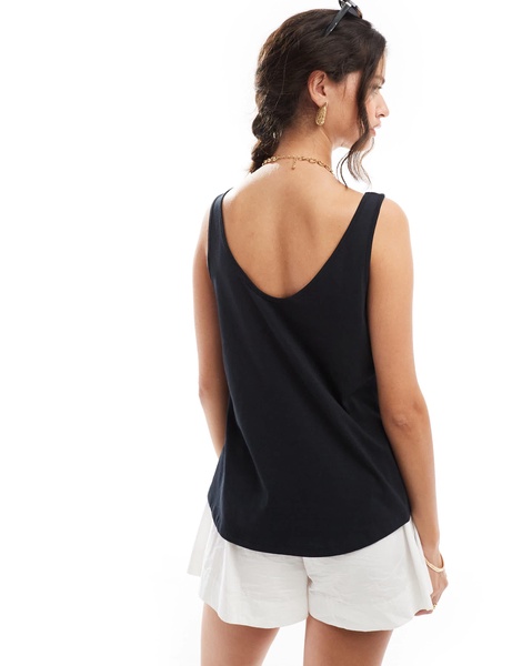 ASOS DESIGN ultimate tank top with scoop neck in cotton in black - BLACK