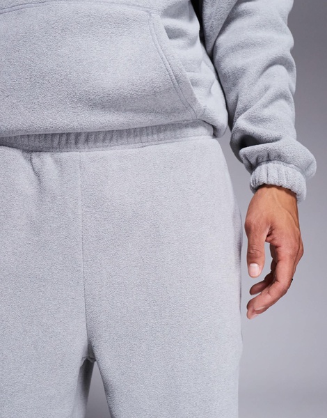 ASOS DESIGN tapered fleece sweatpants in gray heather