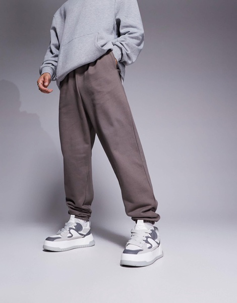 ASOS DESIGN premium heavyweight oversized sweatpants 400gsm in brown