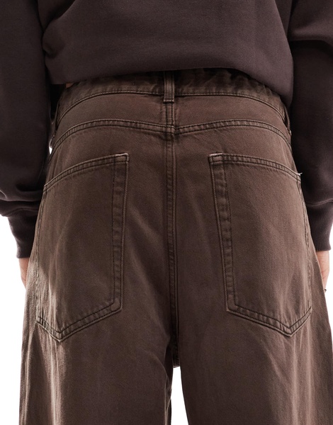 Bershka super baggy fit jeans in brown