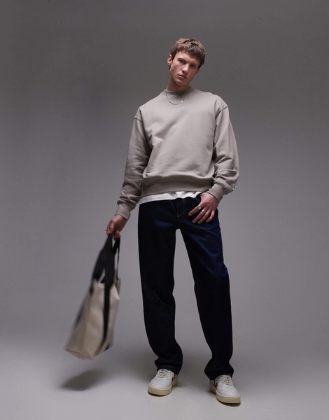 ARKET relaxed terry sweatshirt in beige