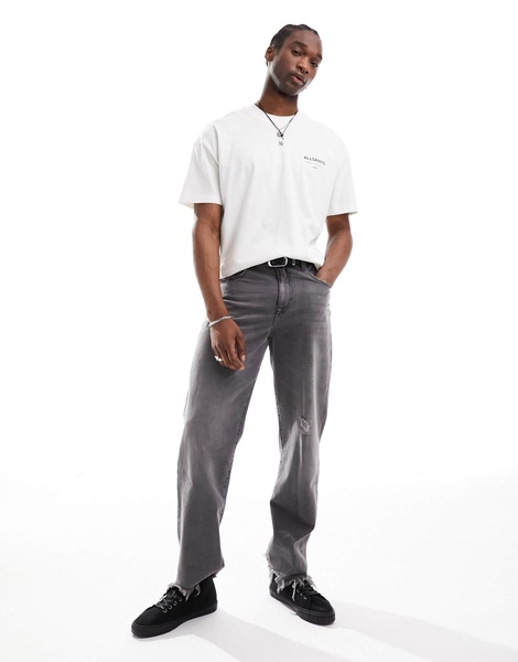 AllSaints Underground oversized t-shirt in white