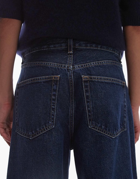 ARKET Coral high waist baggy leg jeans in dark wash blue