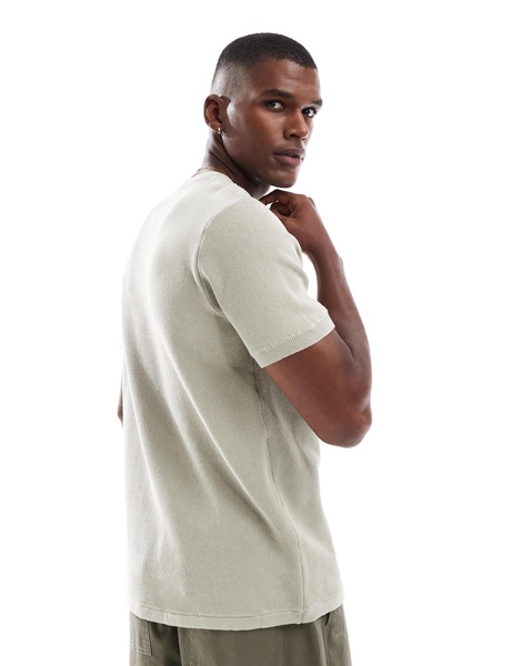 Brave Soul knit t-shirt in light green