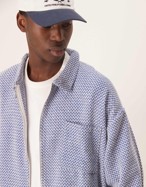 ASOS DESIGN oversized boxy coach shacket in check