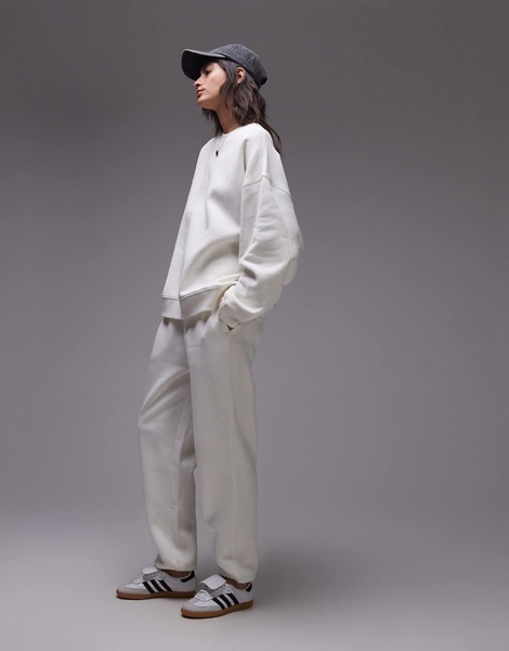 Topshop premium seam detail sweatshirt in ecru - part of a set