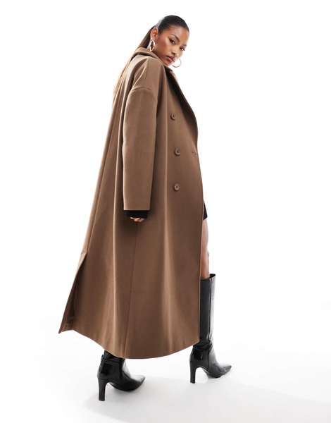 Aria Cove maxi formal coat in brown