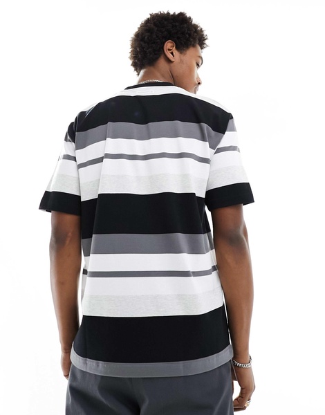 AAPE By A Bathing Ape stripe short sleeve boxy fit T-shirt in multi