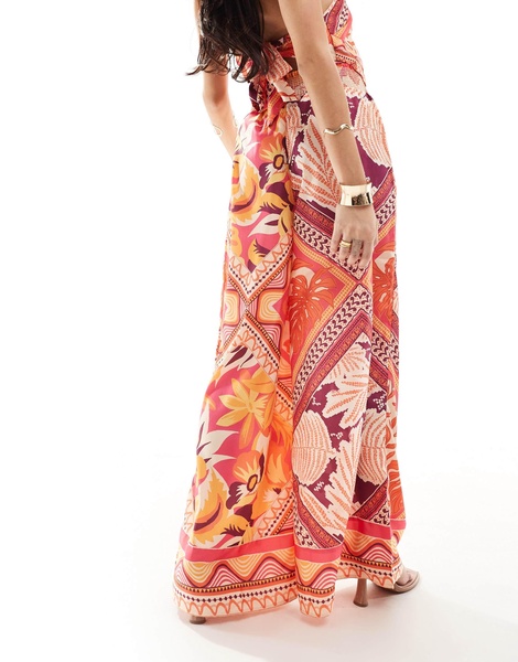 River Island palazzo pants in orange scarf print - part of a set