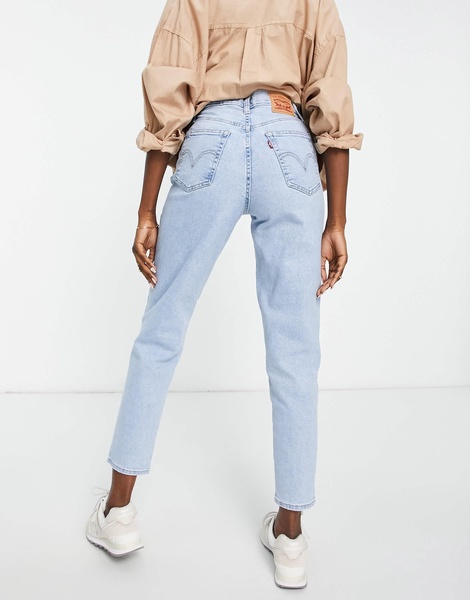 Levi's high waisted mom jeans in light wash blue
