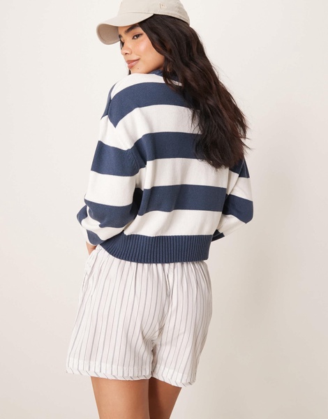 Free People Day To Day striped boxer shorts in pink