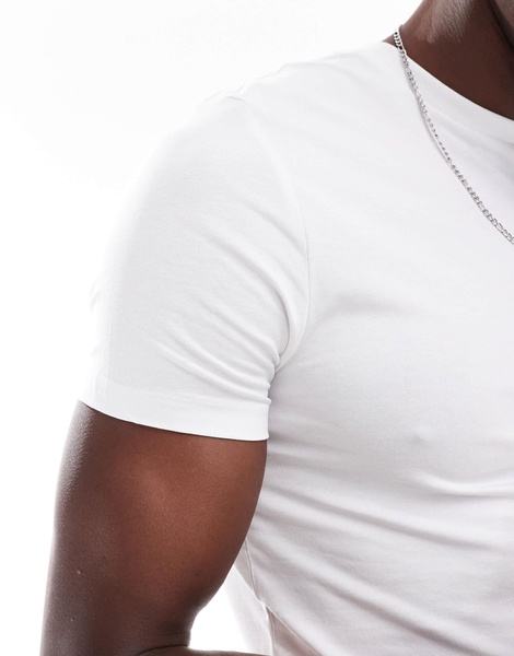 ASOS DESIGN essential 2 pack muscle fit t-shirts in black and white