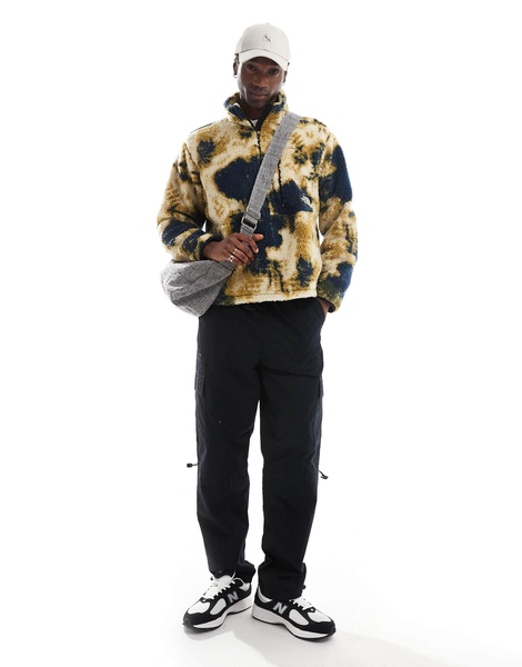 The North Face M66 extreme pile fleece quarter zip jacket in bleach dye print