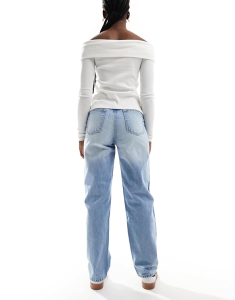 Bershka comfort fit mom jean in light blue wash
