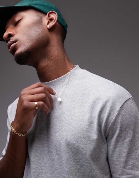 Topman oversized T-shirt in gray heather