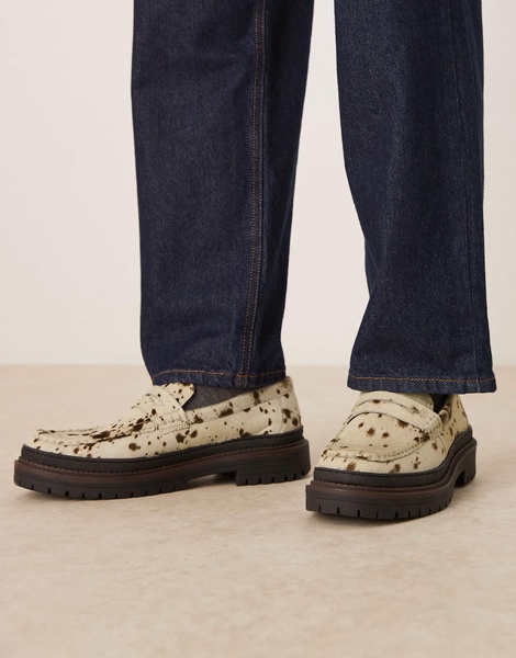 ASOS DESIGN Premium chunky loafers in cow hair