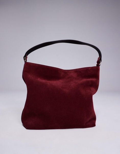 ASOS DESIGN suede tote bag in burgundy
