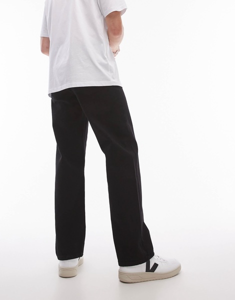Topman straight jeans in black
