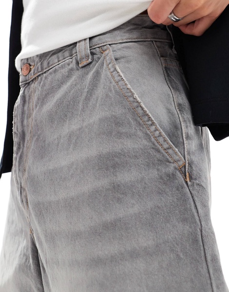 Bershka skater fit jeans in washed gray