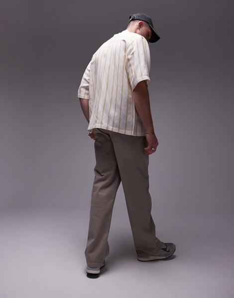 Topman straight pants in ecru