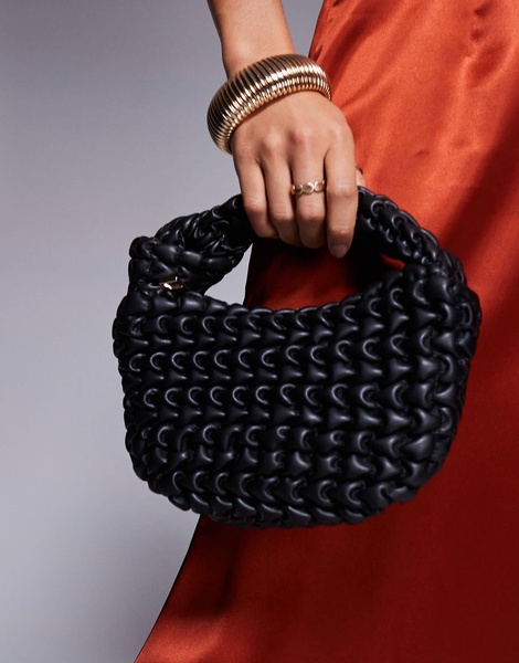 River Island quilted scoop bag in black